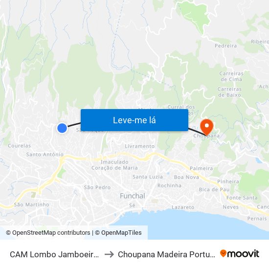 CAM Lombo Jamboeiro  S to Choupana Madeira Portugal map