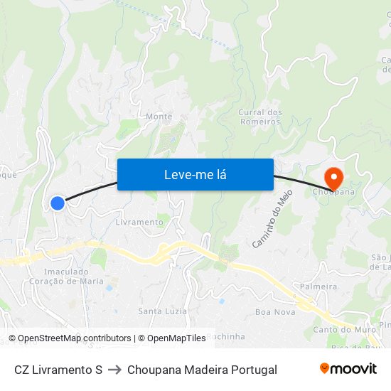 CZ Livramento  S to Choupana Madeira Portugal map