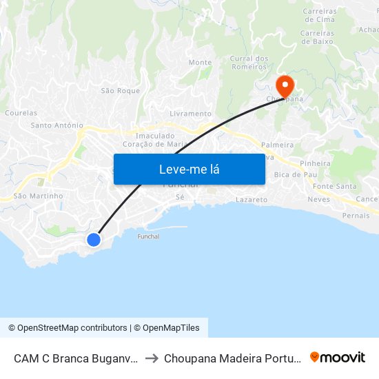 CAM C Branca  Buganvília to Choupana Madeira Portugal map