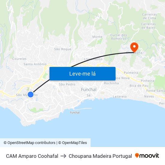 CAM Amparo  Coohafal to Choupana Madeira Portugal map