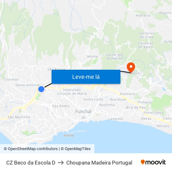 CZ Beco da Escola  D to Choupana Madeira Portugal map