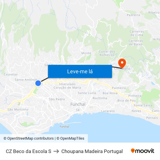 CZ Beco da Escola  S to Choupana Madeira Portugal map