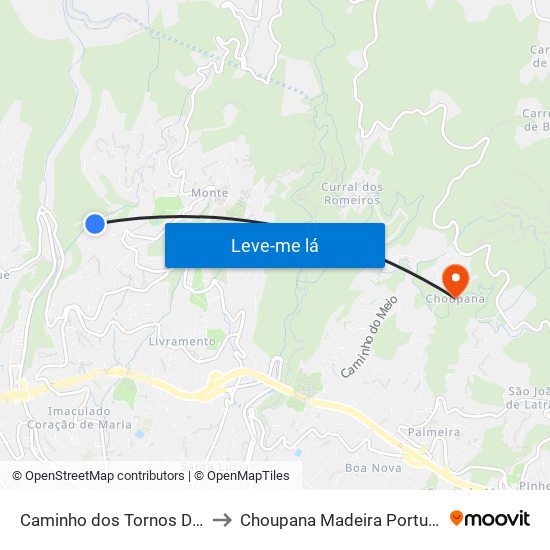 Caminho dos Tornos  D4A to Choupana Madeira Portugal map