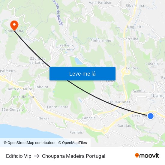 Edificio Vip to Choupana Madeira Portugal map