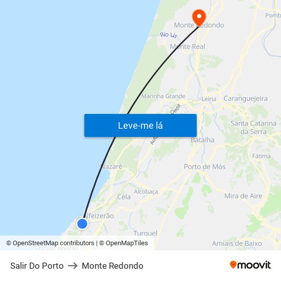 Salir Do Porto to Monte Redondo map