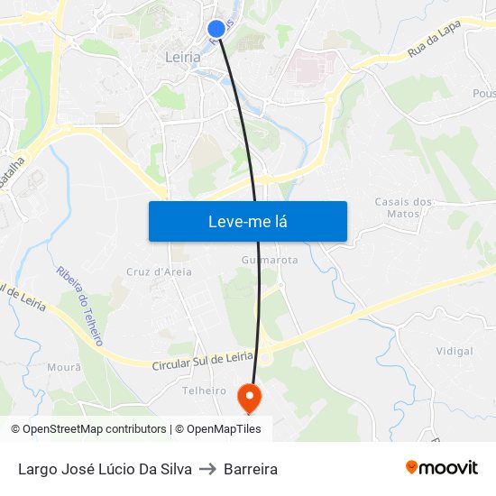 Largo José Lúcio Da Silva to Barreira map