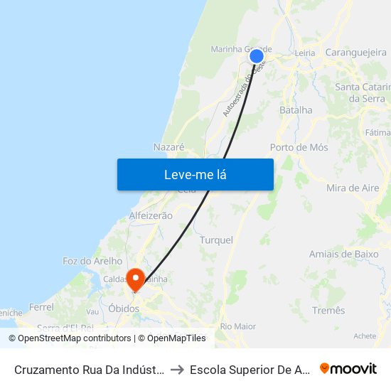 Cruzamento Rua Da Indústria Metalúrgica to Escola Superior De Artes E Design map