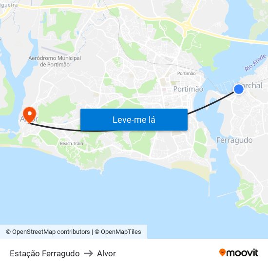 Estação Ferragudo to Alvor map