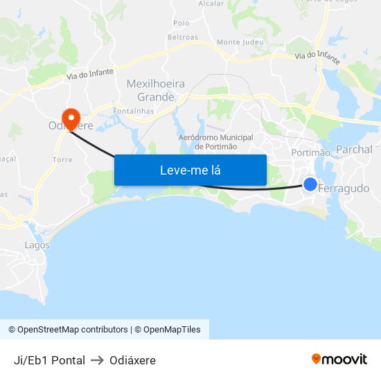 Ji/Eb1 Pontal to Odiáxere map