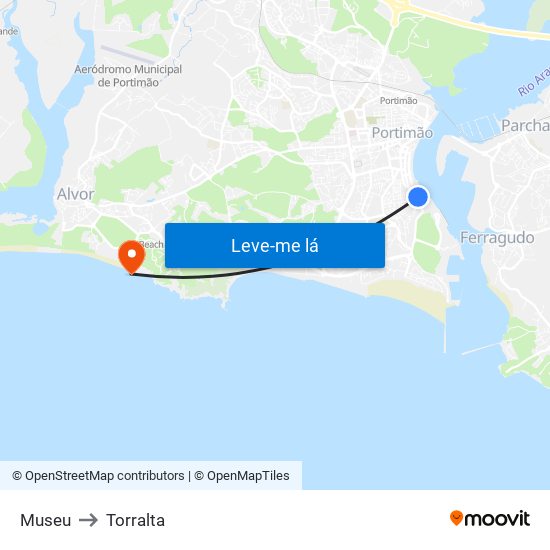 Museu to Torralta map