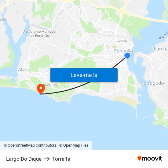 Largo Do Dique to Torralta map
