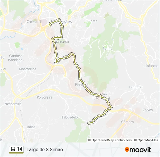 14 Bus Line Map