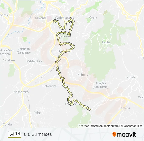 14 Bus Line Map