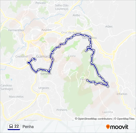 22 Bus Line Map