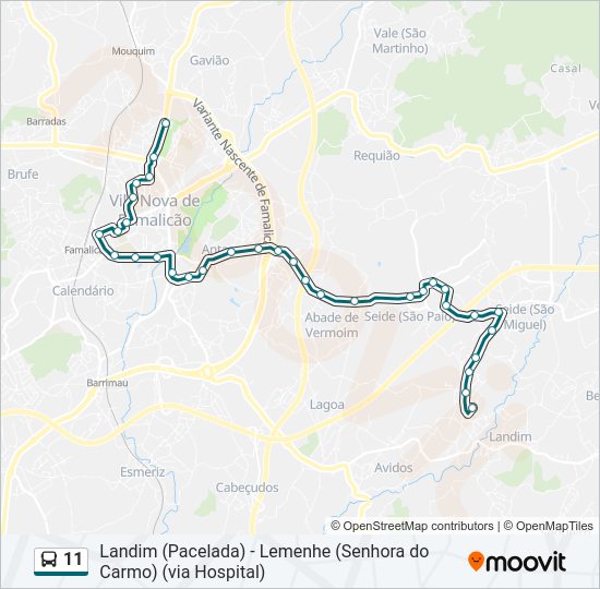 Mapa da linha do  11.