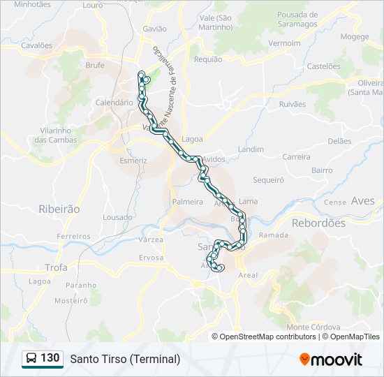 Mapa da linha do  130.