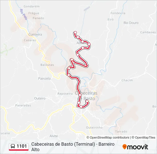 1101 Bus Line Map