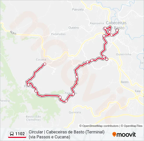 1102 Bus Line Map
