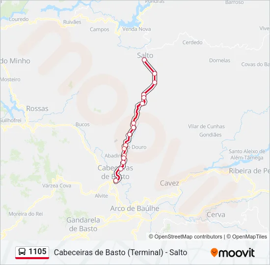 1105 Bus Line Map