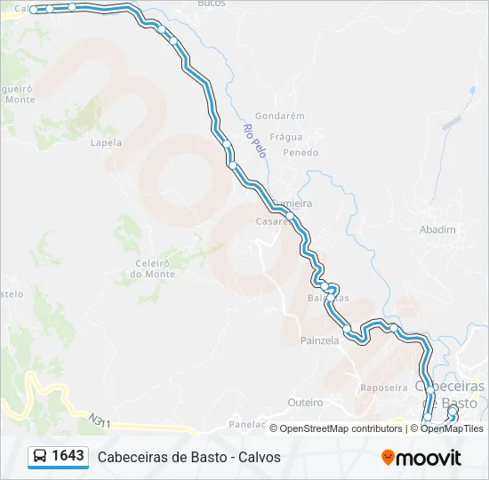 1643 Bus Line Map