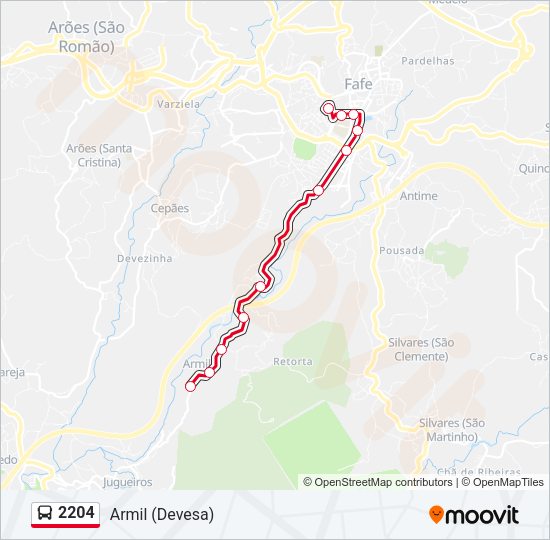 2204 Bus Line Map