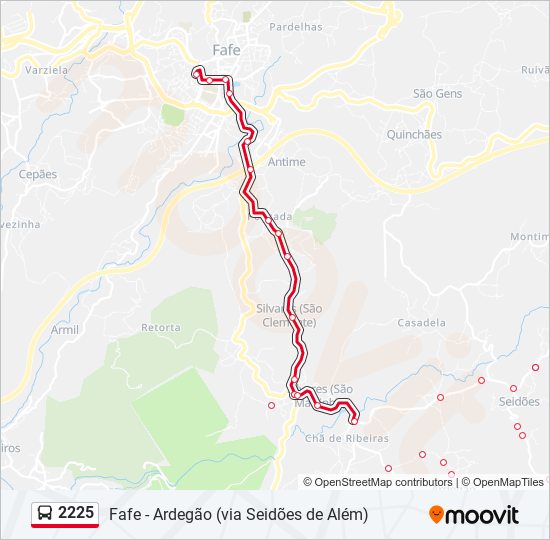 2225 bus Line Map