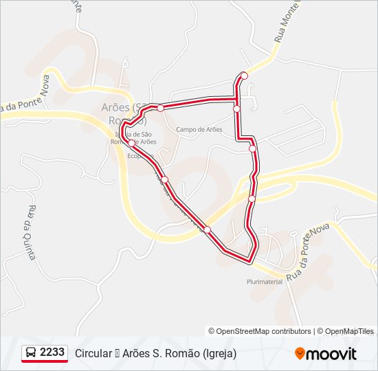 2233 bus Line Map