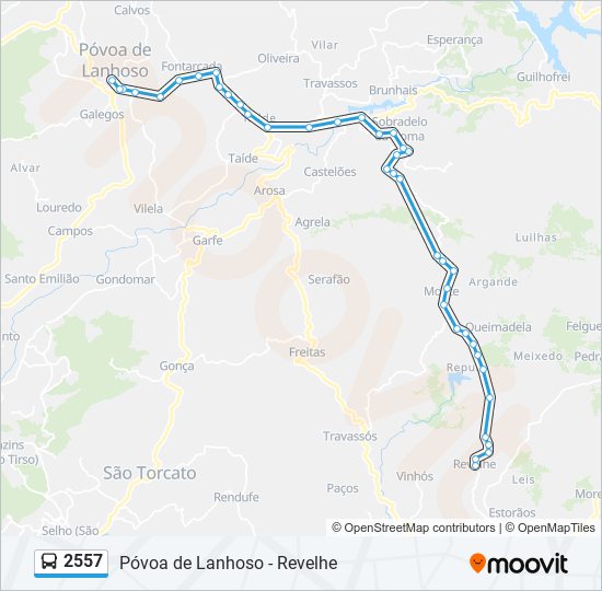 2557 bus Line Map