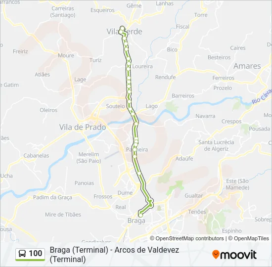 100 Bus Line Map
