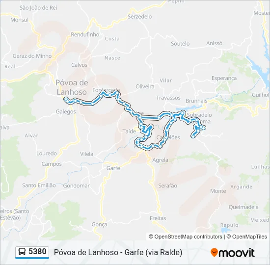 5380 Bus Line Map
