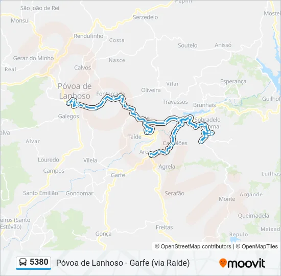 5380 Bus Line Map