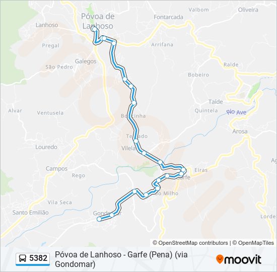 5382 bus Line Map