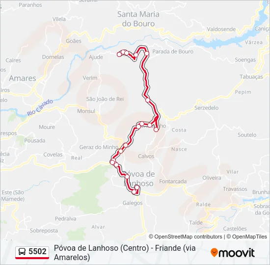 5502 Bus Line Map