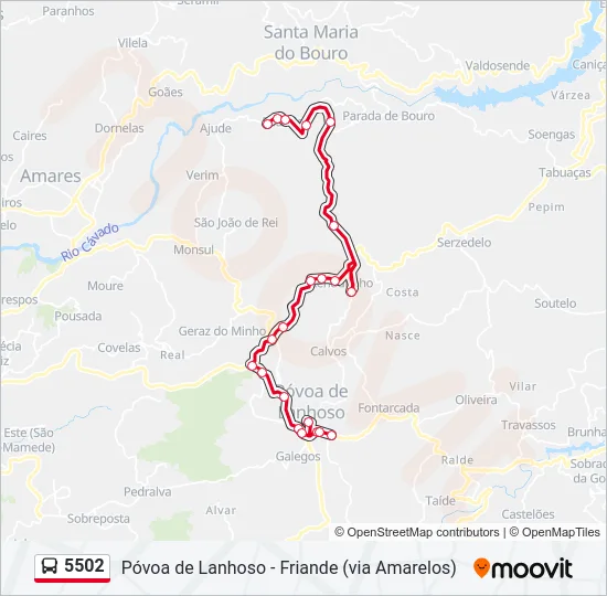 5502 Bus Line Map