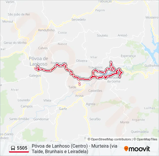 5505 Bus Line Map