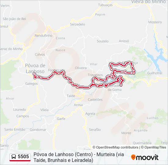 5505 Bus Line Map