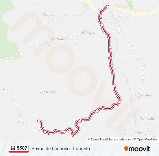 5507 bus Line Map