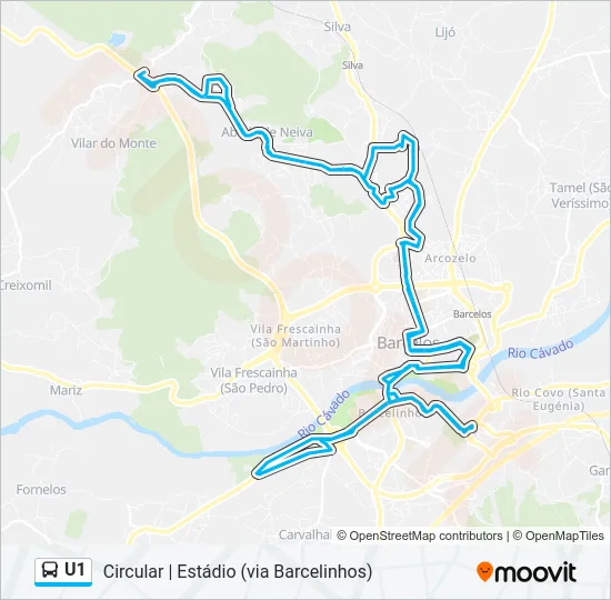 U1 Bus Line Map