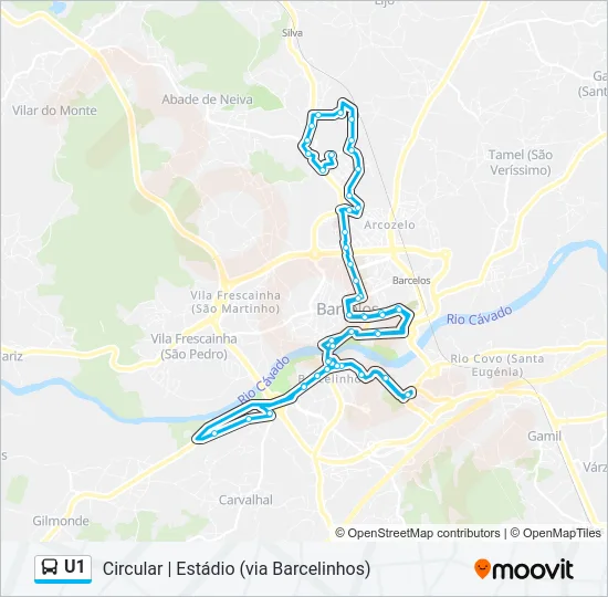 U1 Bus Line Map