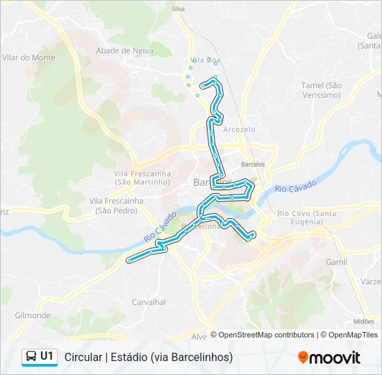 U1 Bus Line Map