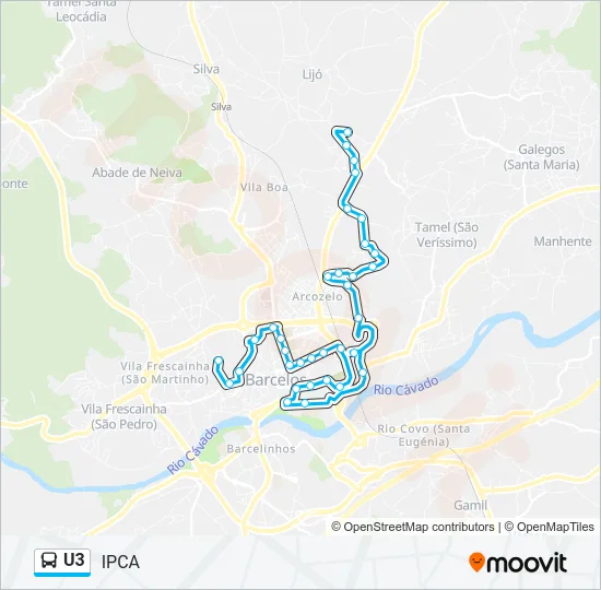 U3 Bus Line Map