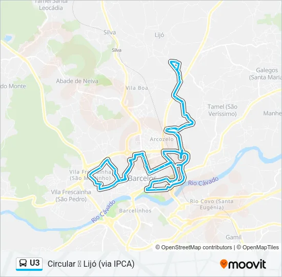 U3 Bus Line Map