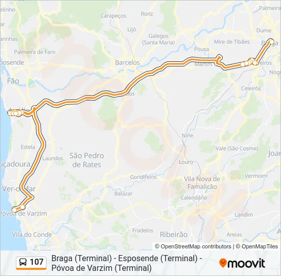 107 Bus Line Map