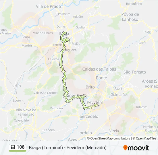 108 Bus Line Map