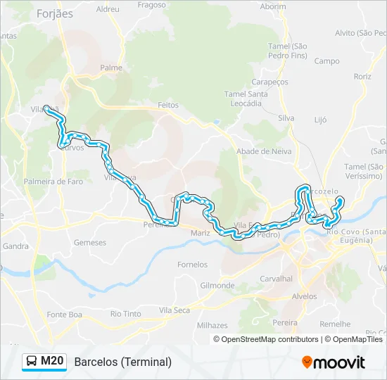 M20 Bus Line Map