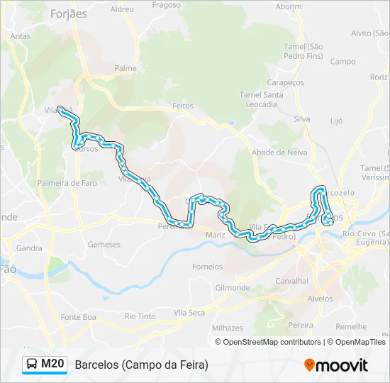 M20 Bus Line Map