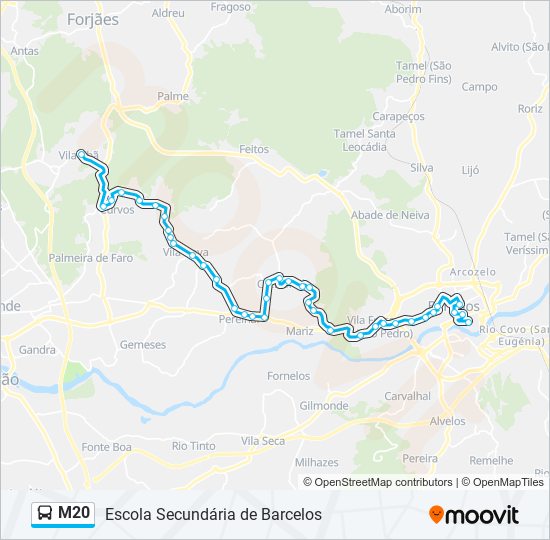 m20 Route: Schedules, Stops & Maps - Escola Secundária de Barcelos ...