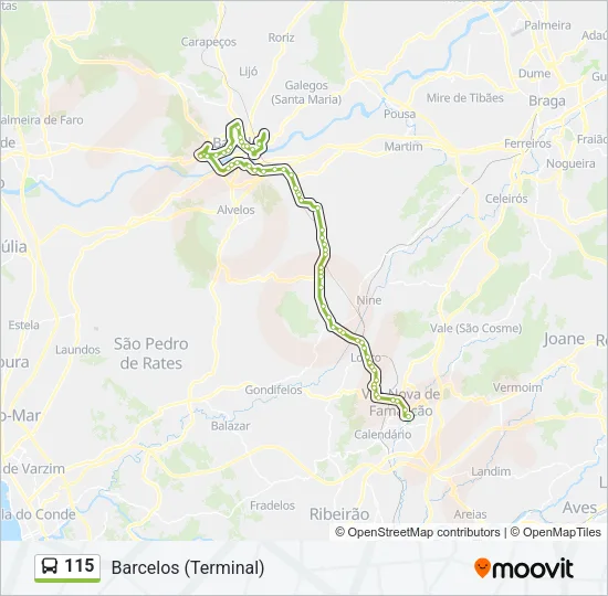 115 Bus Line Map