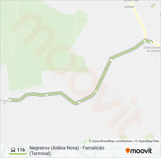 116 Bus Line Map