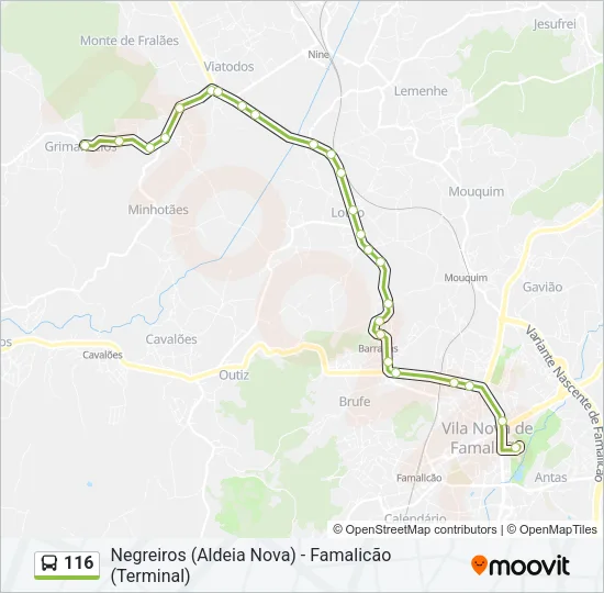 116 Bus Line Map